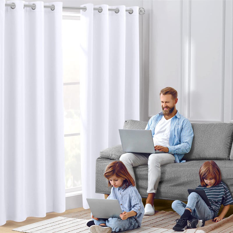 HOMEIDEAS HOMEIDEAS Blackout Curtains (Pure White  52 X 96 Inch) - Image 2