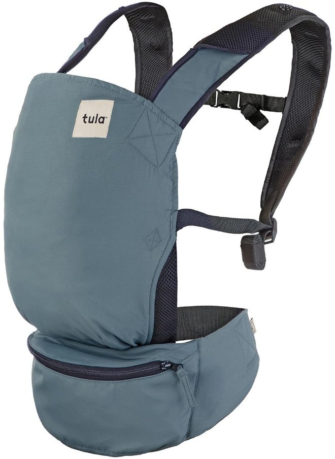TULA Tula Ba Lite Compact Baby Carrier, Ultra Compact and Lightweight, Convenient Carry Pouch, Ergonomic and Multiple Positions for 12 – 30 pounds (Slate)  - Image 1