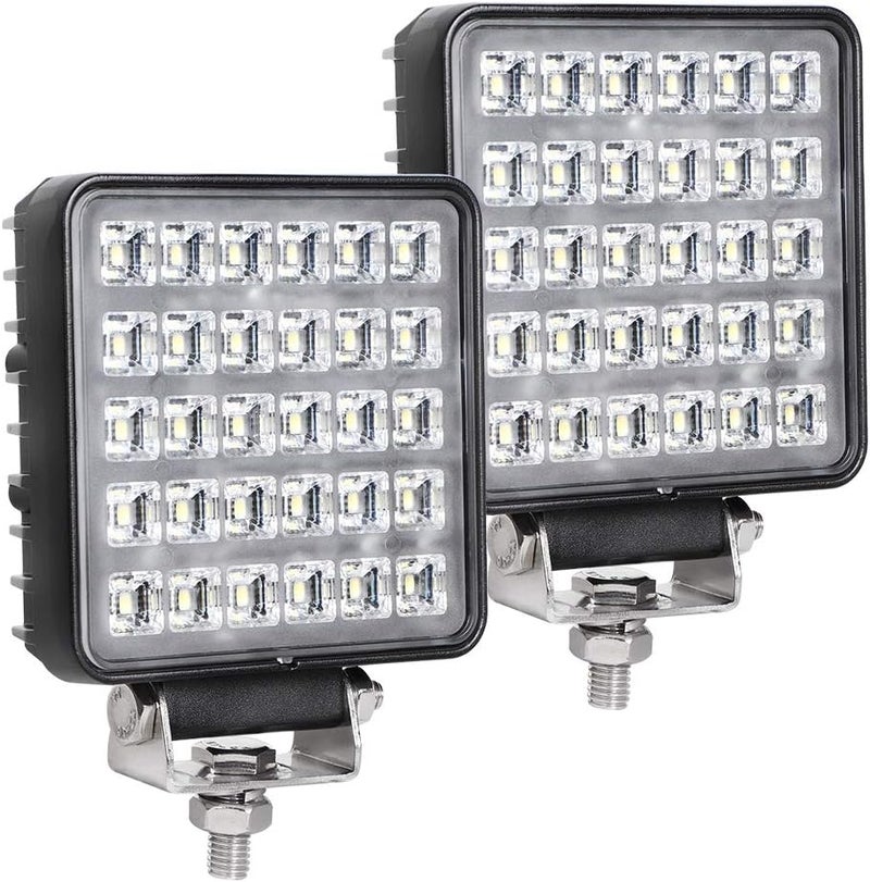 Exzeit 60W LED Work Lights for Truck - 150° Flood LED Tractor Lights, 4200LMS Off Road Lights, 4.4 inches, 12/24 V LED Light Bar - Image 1