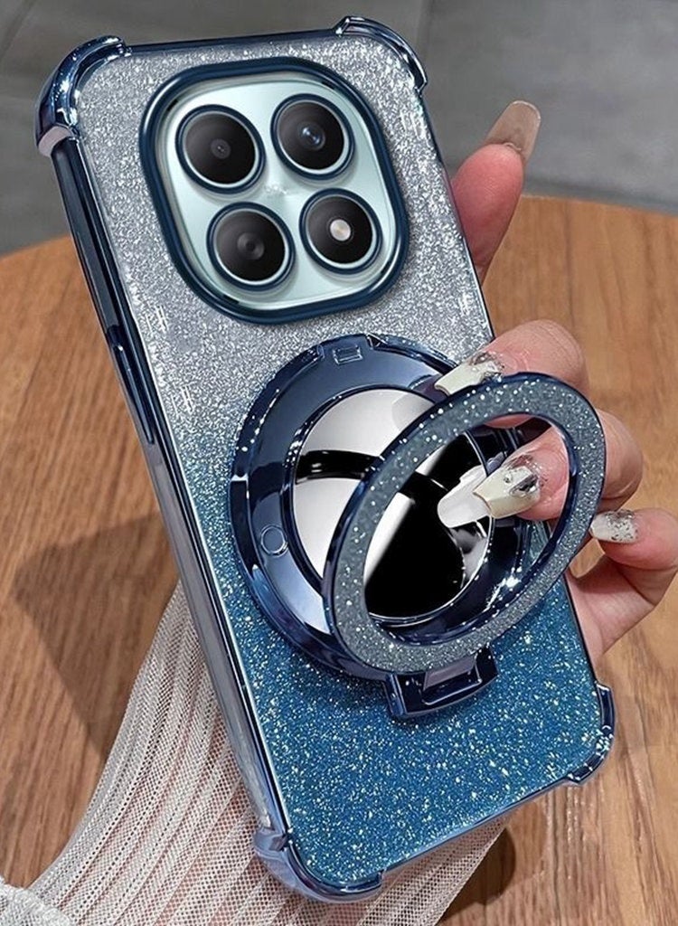 Magnetic Glitter for Xiaomi Redmi Note 15 Case，Camera Lens Protector，Sparkly Stand，Makeup Mirror，Support Wireless Charging， Luxury Gradient Shockproof Xiaomi Redmi Note 15 5G Cover - Image 1
