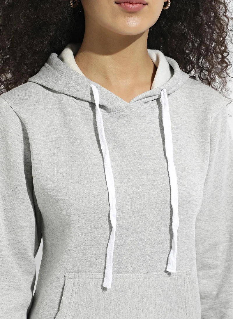 Pinacolada  Women's Light Grey Pullover Hoodie With Kangaroo Pockets for Women | Best Price UAE