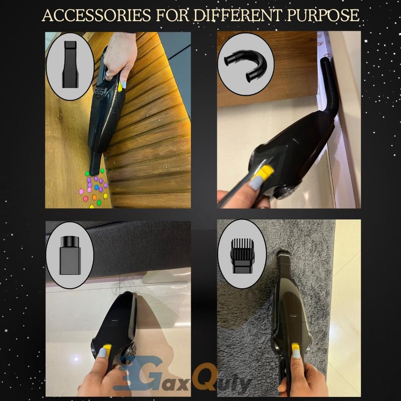 GaxQuly Cordless Vacuum for Home and Car 800W for Dry Vacuuming with USB Rechargeable Wireless Option MoonBlack - Image 5