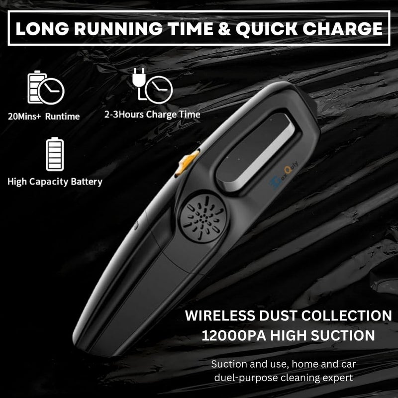 GaxQuly Cordless Vacuum for Home and Car 800W for Dry Vacuuming with USB Rechargeable Wireless Option MoonBlack - Image 2