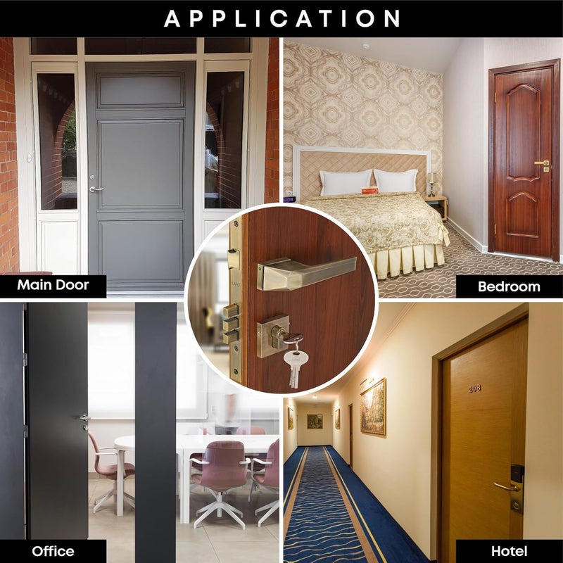 LAPO Door Locks for Main DoorDoor Locks for BedroomMortise Lock for DoorDoor Lock Handle Set with 3 Brass Key for HomeOfficeHotel Antique Finish Ro125 - Image 4