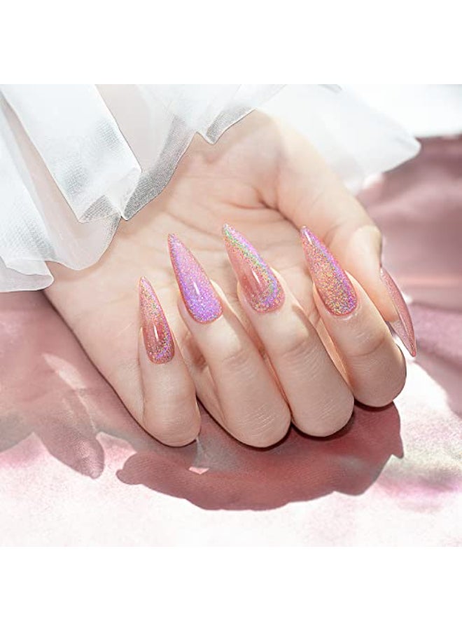 RARJSM Cat Eye Gel Nail Polish Galaxy Chameleon Magnetic Gelpolish Rose Gold Holographic Glitter Gel Soak Off U V L E D DIY Manicure Art for Salon Designs and Home DIY 75ML026fl oz - Image 4