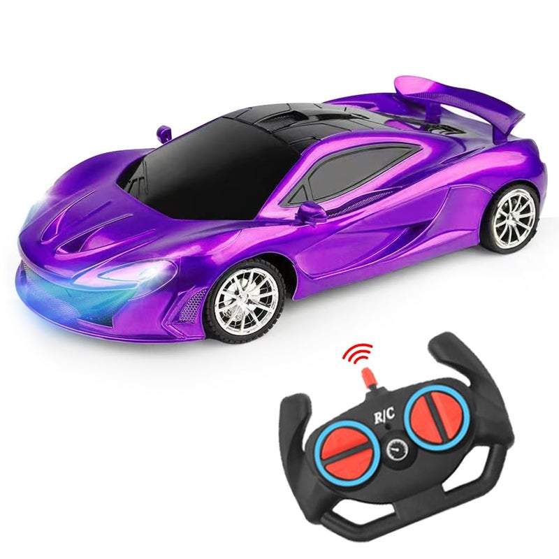 Yomwet Remote Control Car for Girls RC Sport Racing for Kids Hobby Toy 24GHz Electric Power On Road High Speed Drift Model Vehicle with Led Headlight and Controller RechargeableXmas Birthday Gifts Purple - Image 2
