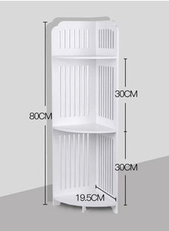 HOME TASTE Corner Shelf Bathroom Storage Organizer | Waterproof Freestanding Bathroom Corner Stand for Small Spaces | Open Design Corner Shelf, Floor Standing Shower Caddy, Toilet Paper Holder | 20x20x80 cm  - Image 2