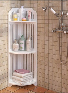 HOME TASTE Corner Shelf Bathroom Storage Organizer | Waterproof Freestanding Bathroom Corner Stand for Small Spaces | Open Design Corner Shelf, Floor Standing Shower Caddy, Toilet Paper Holder | 20x20x80 cm  - Image 3
