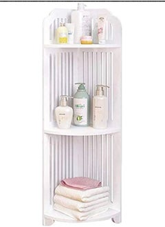 HOME TASTE Corner Shelf Bathroom Storage Organizer | Waterproof Freestanding Bathroom Corner Stand for Small Spaces | Open Design Corner Shelf, Floor Standing Shower Caddy, Toilet Paper Holder | 20x20x80 cm  - Image 4