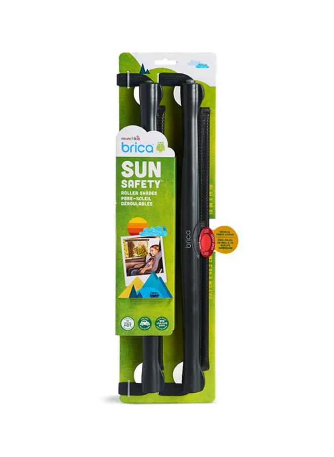 Munchkin Car Window Sun Shades Provides Maximum Uva Uvb Protection Safe View Premium Mesh And Heat Alert System, Black Pack of 2 (Packaging May Vary)