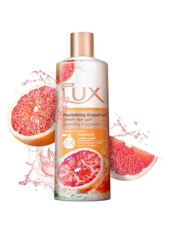 Lux غسول الجسم المنعش، جريب فروت، مع خلاصة فيتامين C و 2x انتعاش، 500 مل