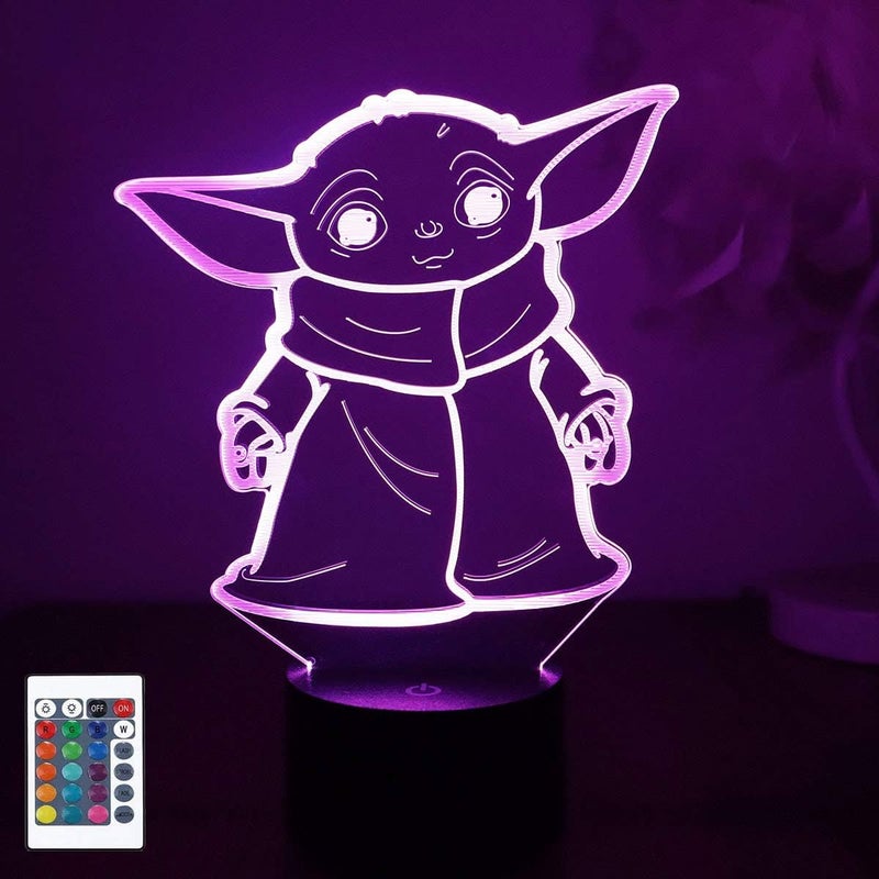 Al Raied ARS® 16 Colors 3D Night Light with Hologram Effect LED Illusion Table Lamp - Remote Control Bedside Decor for Kids - Image 1