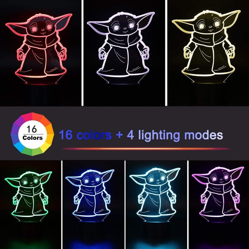 Al Raied ARS® 16 Colors 3D Night Light with Hologram Effect LED Illusion Table Lamp - Remote Control Bedside Decor for Kids - Image 3