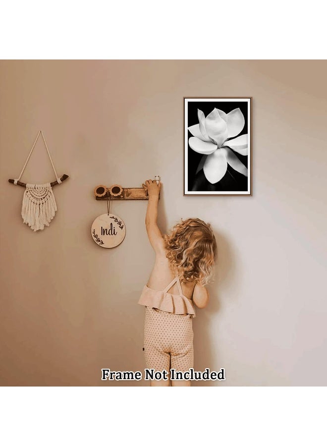 Home Trove Oitrela Canvas Prints Wall Art For Home and Office Wall Decoration Black And White Blooming Floral Canvas Artwork Print Painting Picture Flower Modern Abstract Unframe Wall Art for Living Room Bedroom  - Image 3