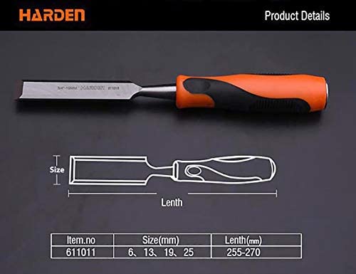 Harden 4 Pcs Professional Wood Carving Chisel Set CRV Steel Sharp Ergonomic Handle 6mm 13mm 19mm 25mm - Image 2