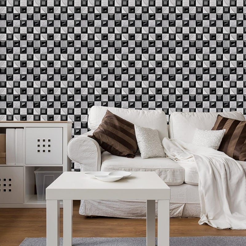 klarako 10pcs 3D Effect Crystal Tile Stickers, Mosaic Crystal Tile Stickers, DIY Waterproof SelfAdhesive Wall Stickers for Home Decor Living Room Bathroom Kitchen Decor, 10X10CM (G) - Image 3