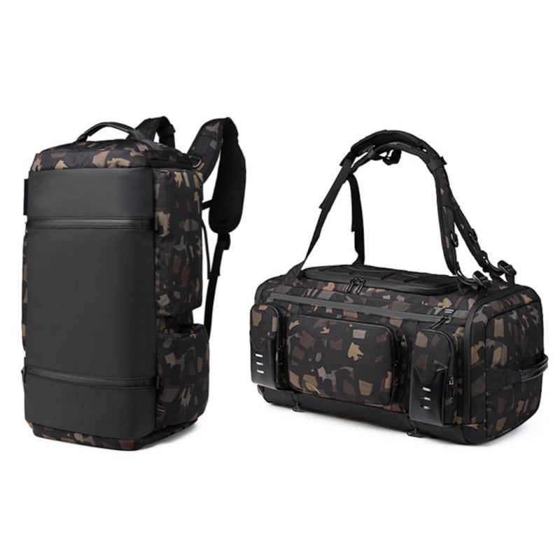 OZUKO Travel Backpack for Gym Hiking Camping Business Travel with Antitheft Design 52L Large Capacity Sneaker Storage, Camo, 9326 - Image 5