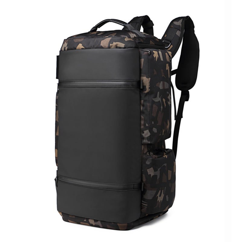 OZUKO Travel Backpack for Gym Hiking Camping Business Travel with Antitheft Design 52L Large Capacity Sneaker Storage, Camo, 9326 - Image 1