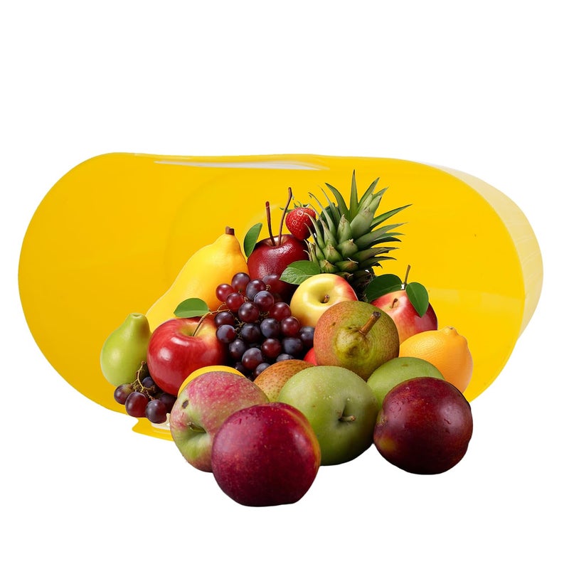 SGNS Sturdy Multipurpose Use Basket - Top Handle Plastic Basket for Shopping, Storage – Plastic Lunch Bag for Kids (Yellow) - Image 3