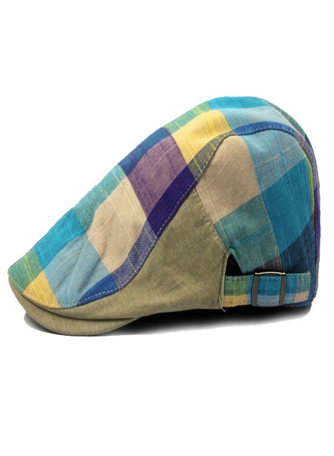 Idopy Colored Plaid Longshoreman`s Flat Cap Irish Ivy Newsboy Hat (7#) - Image 2