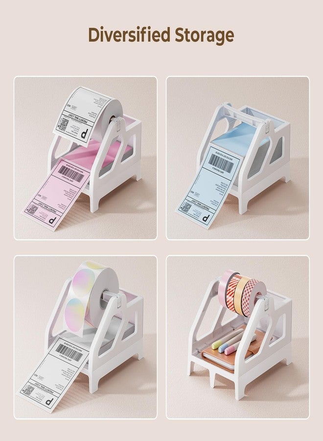 MUNBYN Label Holder for Rolls and Fan-Fold Labels, Thermal Sticker Roll Holder for Desktop Thermal Printer Shipping Supplies Industrial Paper, White - Image 2