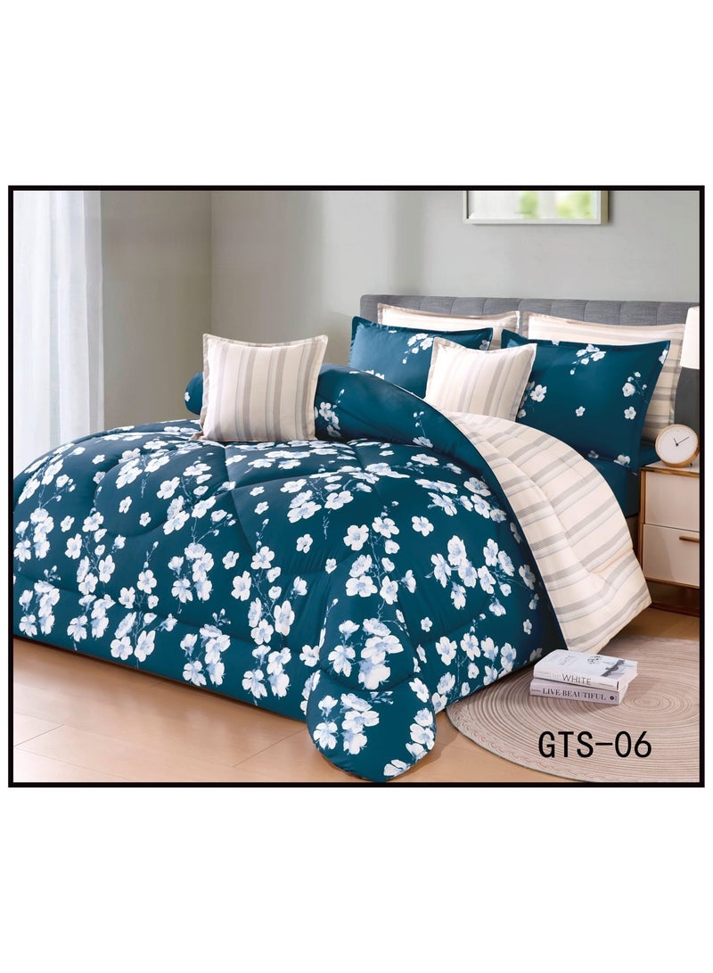 A summer double bedsheet set with a distinctive and modern design.