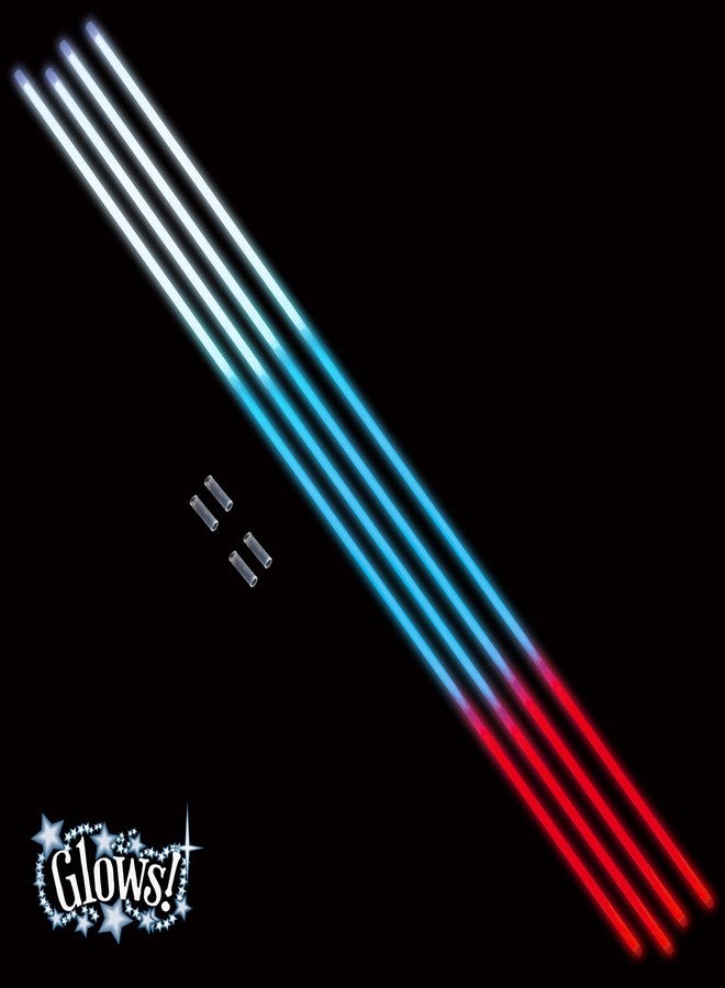 Glow Fever Glow Sticks Bulk 4th of July 100ct Red White Blue 22'' Glow Necklaces with Connectors, for Patriotic National Memorial Day Party Festivals Raves - Image 3