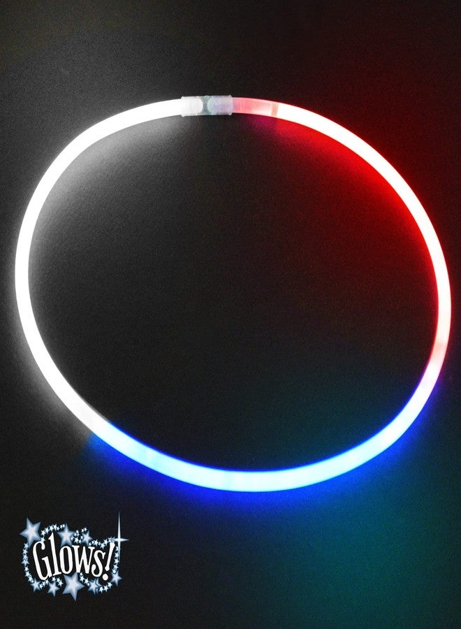 Glow Fever Glow Sticks Bulk 4th of July 100ct Red White Blue 22'' Glow Necklaces with Connectors, for Patriotic National Memorial Day Party Festivals Raves - Image 5