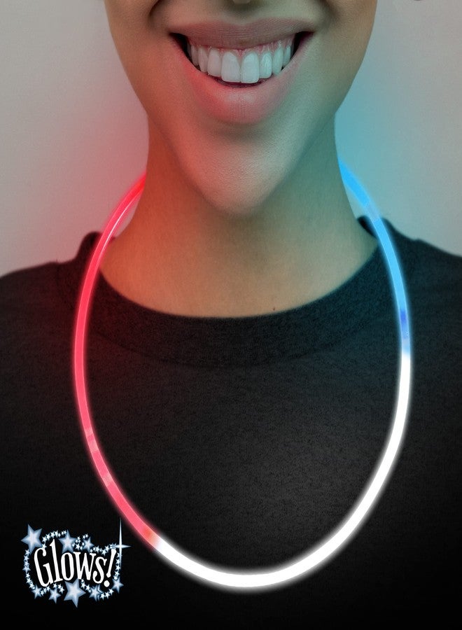 Glow Fever Glow Sticks Bulk 4th of July 100ct Red White Blue 22'' Glow Necklaces with Connectors, for Patriotic National Memorial Day Party Festivals Raves - Image 4