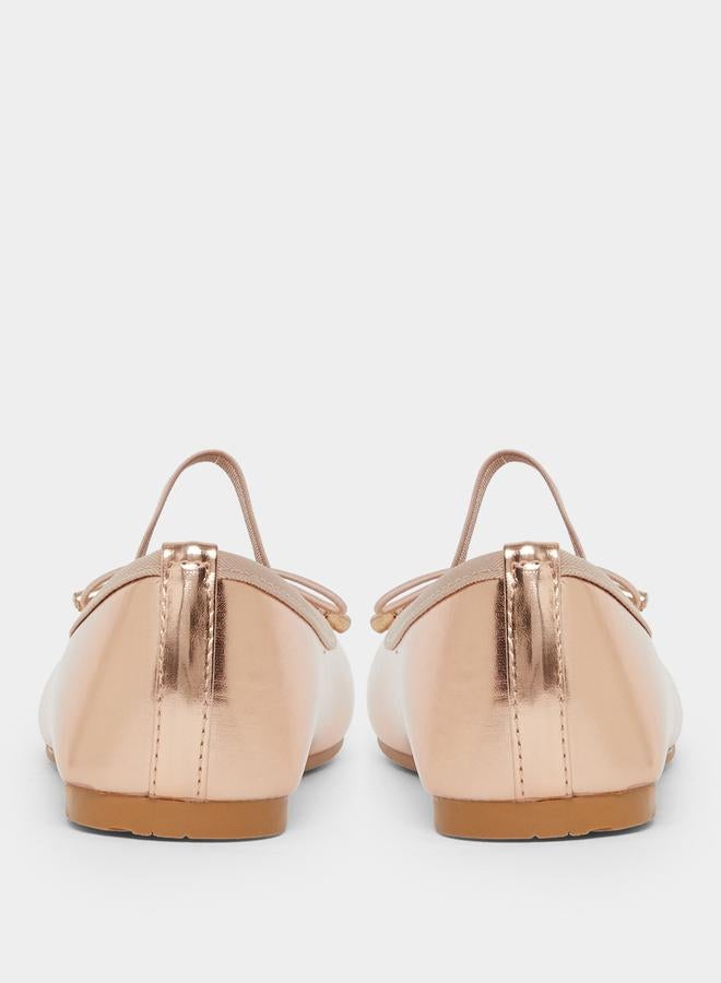 Styli Girls Patent Ballerinas with Bow Detail - Image 4