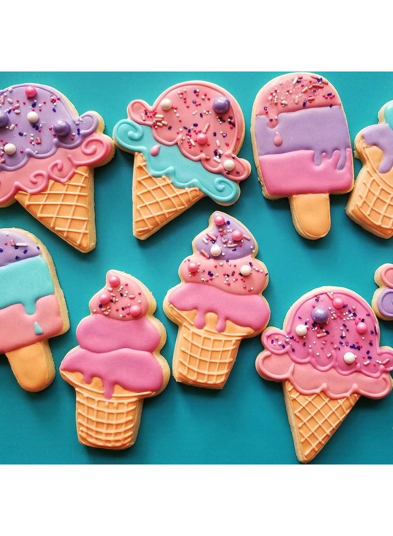 Sweet seven Summer Cookie Cutter Set - 4 PCS, 3'' to 4'' Sizes, Create Fun Treats with Ice Cream, Popsicle, and Cupcake Shapes - Baking Essentials for Sunny Days! - Image 2
