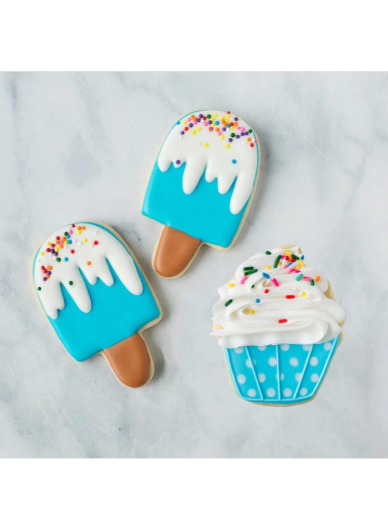 Sweet seven Summer Cookie Cutter Set - 4 PCS, 3'' to 4'' Sizes, Create Fun Treats with Ice Cream, Popsicle, and Cupcake Shapes - Baking Essentials for Sunny Days! - Image 4