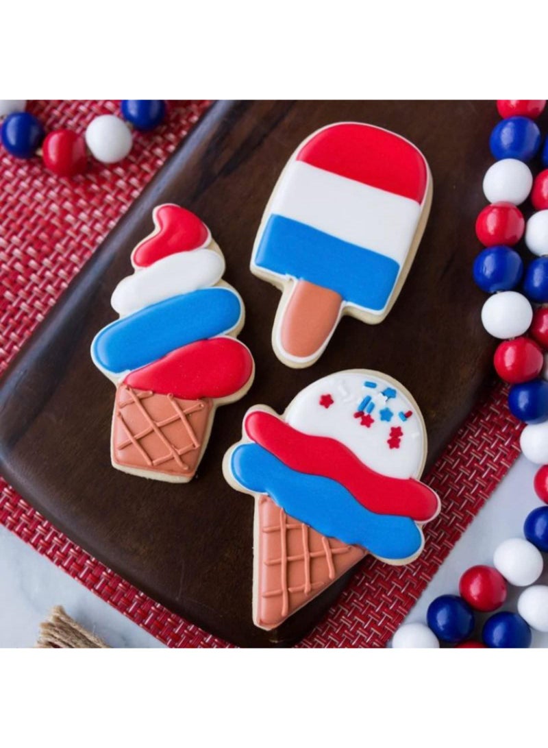 Sweet seven Summer Cookie Cutter Set - 4 PCS, 3'' to 4'' Sizes, Create Fun Treats with Ice Cream, Popsicle, and Cupcake Shapes - Baking Essentials for Sunny Days! - Image 3