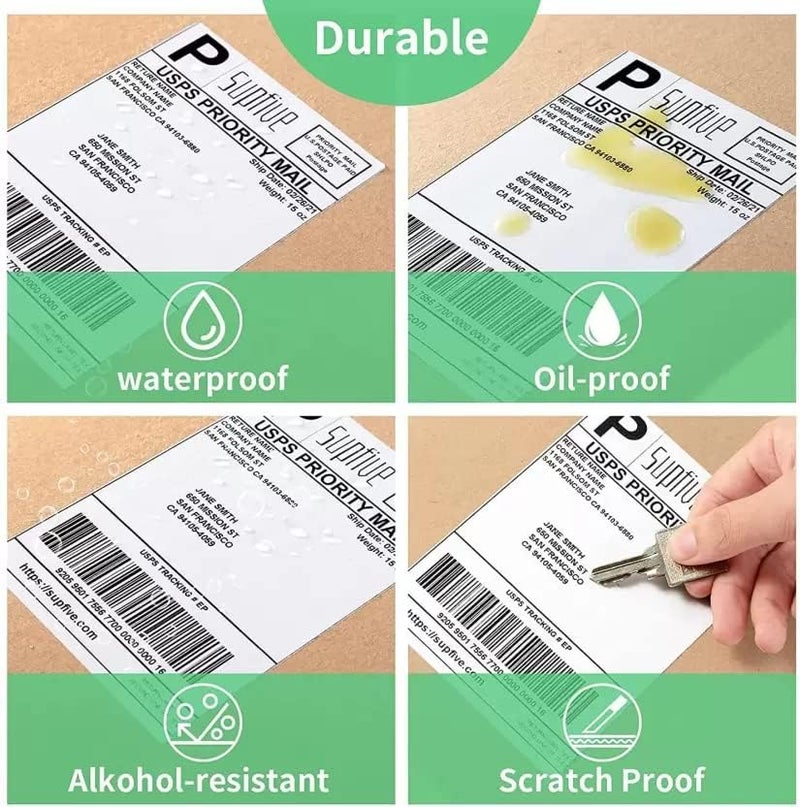 OFIXO Thermal Shipping 400 Labels Printer Sticker Roll (White, 4"x 6") “Pack of 2” for Ecommerce and Seller Flex Shipping | Compatible with TSC, Zebra & Rollo Label Printers - Image 2