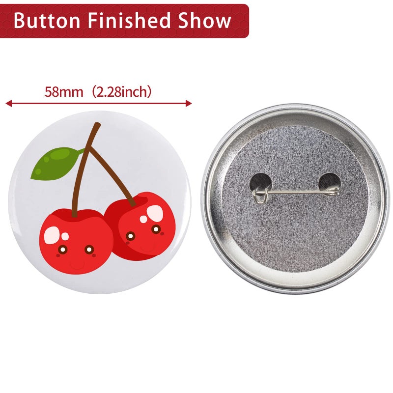 Onemorello 200 Sets Button Maker Supplies, 58mm / 2.28 inch Button Supplies Buttons Parts, (Approx. 2.25 inch) Metal Blank Badge Parts with Blank Paper for Buttons Maker Machine Pin Maker Press - Image 4