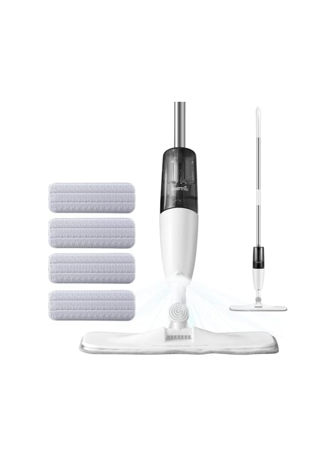 PROMASS ممسحة بخاخ ماء برومس TB500 بجمع الغبار من ألياف الكربون، دوران 360°، خزان سعة 350 مل، ممسحة تلميع | تجفيف سريع | منطقة رش بعرض 95 سم | خفيفة الوزن | إضافة ماء مطهر | رذاذ ناعم 2 مل - أبيض - Image 2