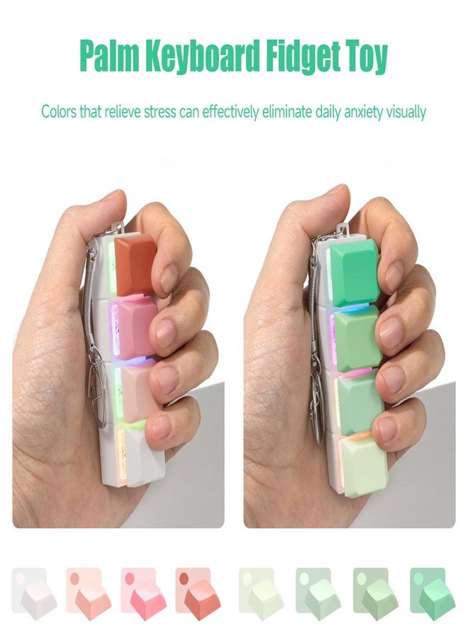 mintcaps Keyboard Fidget Toy - 2PCS Keyboard Clicker with LED Light Fidget Keyboard Keychain Fidget Toy Stress Relief Keyboard Fidget Clicker - Image 3