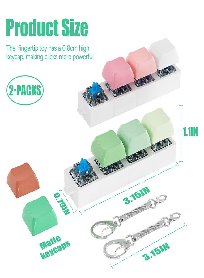 mintcaps Keyboard Fidget Toy - 2PCS Keyboard Clicker with LED Light Fidget Keyboard Keychain Fidget Toy Stress Relief Keyboard Fidget Clicker - Image 2