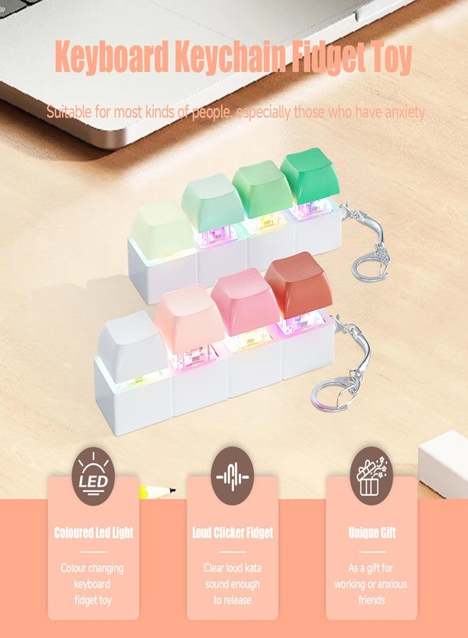 mintcaps Keyboard Fidget Toy - 2PCS Keyboard Clicker with LED Light Fidget Keyboard Keychain Fidget Toy Stress Relief Keyboard Fidget Clicker - Image 4