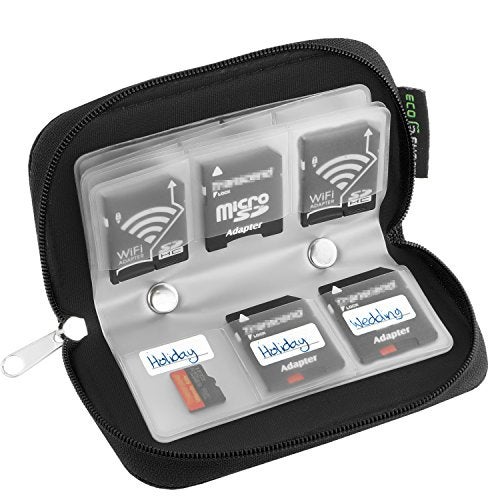 ECO-FUSED EcoFused Memory Card Case Fits up to 22x SD SDHC Micro SD Mini SD and 4X CF Holder with 22 Slots - Image 3