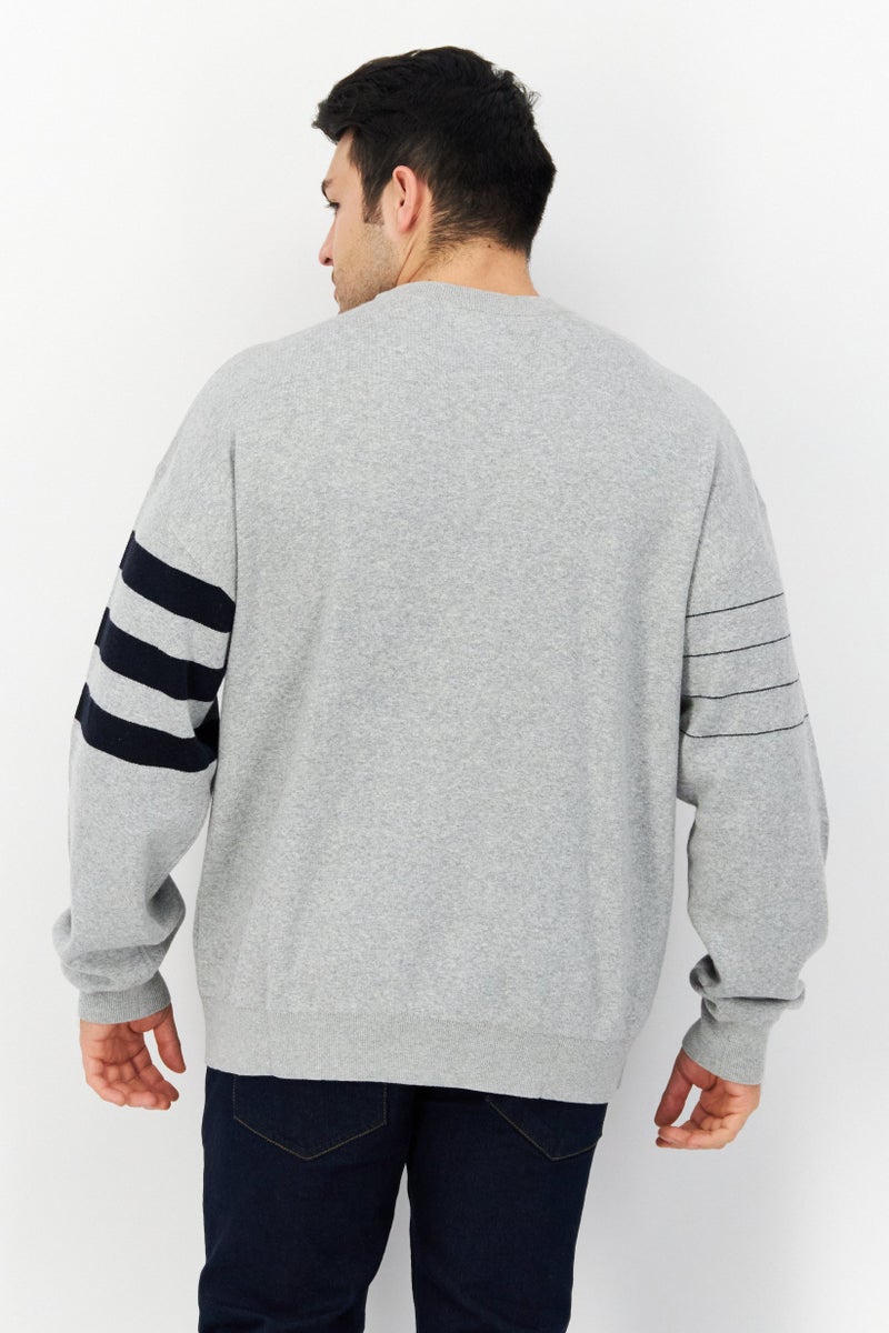 PERRY ELLIS Men Crew Neckline Long Sleeves Sweatshirt, Grey - Image 2