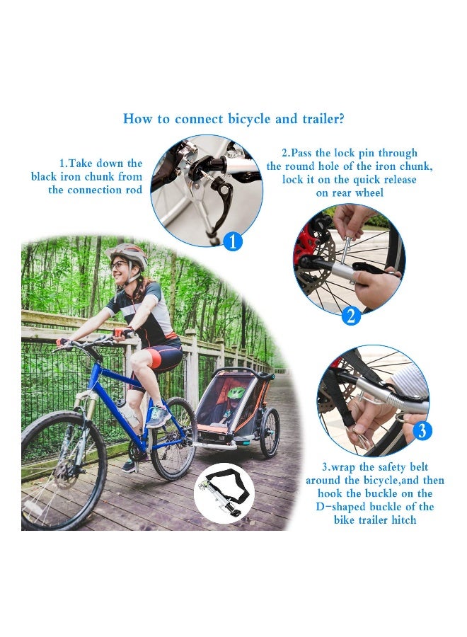 Bike Trailer Hitch, Bike Trailer Attachment Connector Steel Bicycle Trailer Hitch Coupler with Nylon Strap Bike Trailer Adapter for Mountain Bike Road Bike, Shopping Carts Children’s Cars(1 Pieces) - Image 4
