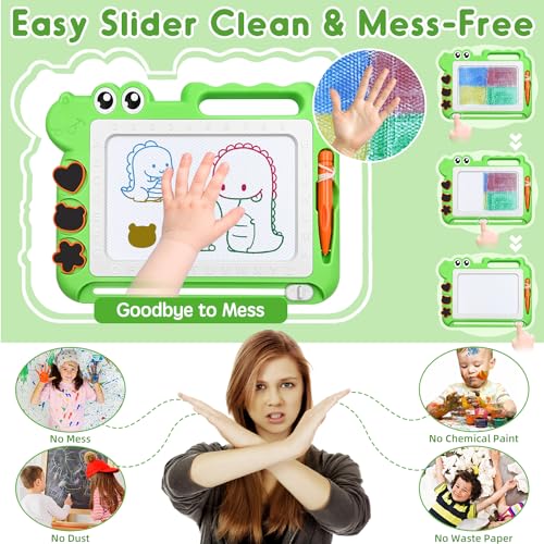 AiTuiTui Magnetic Drawing Board Toddler Toys Gift for Girls Boys, Color Sketch Writing Scribble Doodle Pad Travel Games, Educational Learning Kids Toys for Toddlers Birthday (Green) - Image 5