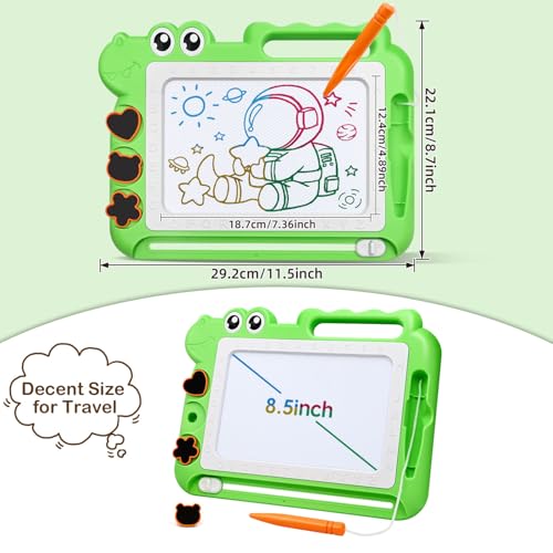 AiTuiTui Magnetic Drawing Board Toddler Toys Gift for Girls Boys, Color Sketch Writing Scribble Doodle Pad Travel Games, Educational Learning Kids Toys for Toddlers Birthday (Green) - Image 2