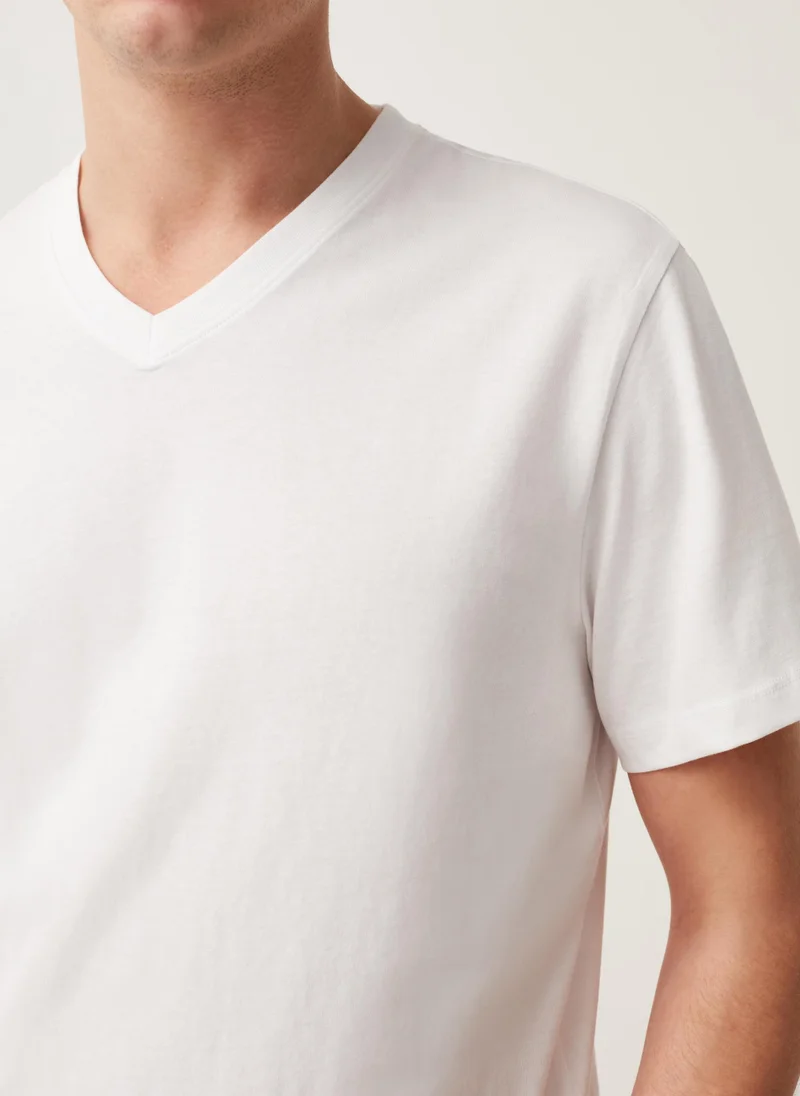 Ovs Organic cotton T-shirt with V neck