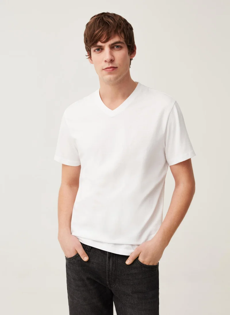 Ovs Organic cotton T-shirt with V neck