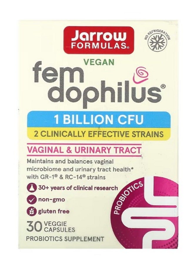 jarrow formulas Fem Dophilus Probiotics 1 Billion CFU 30 Veggie Capsules - Image 1