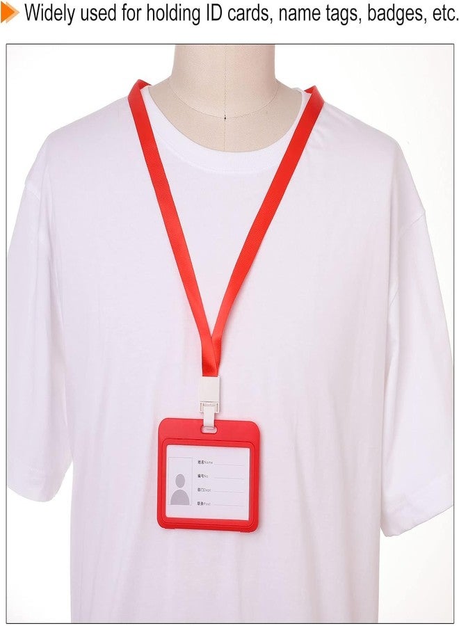 ال سي حامل بطاقات هوية بلاستيكي من LC، وجهان مرئيان، حافظة بطاقات هوية مقاومة للماء للجنسين للمكاتب والمدارس والكليات، حامل بطاقات PP قابل للطي (50، أحمر، للبطاقات الأفقية (54 مم × 86 مم)) - Image 3