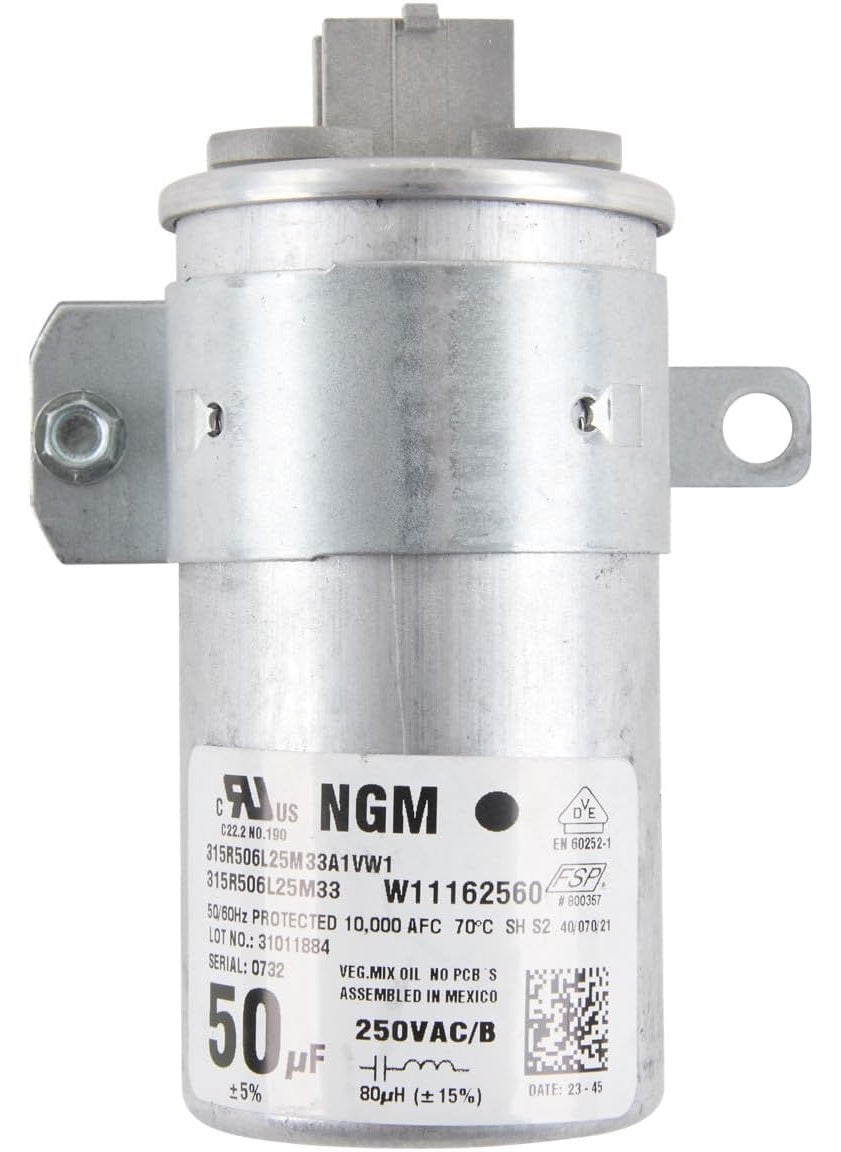 Whirlpool Whirlpool W11395618 OEM Top Load Washer Run Capacitor PartReplaces W10390446 W10625046 W10843769 W10866250 W11158831 W11162560 W11315694 and WPW10625046  - Image 2