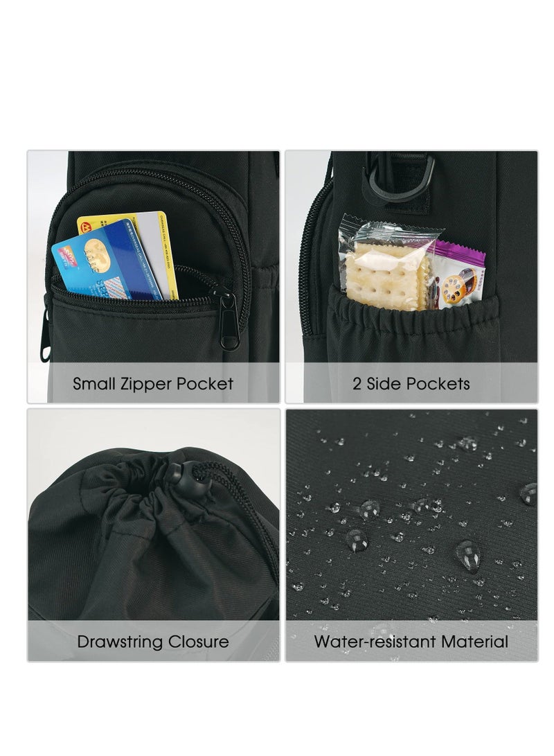 Y&D Water Bottle Holder Bag, 40oz Insulated Carrier Sling Bag with Adjustable Shoulder Strap & Phone Zipper Pocket Side Pockets, Sleeve - Image 5